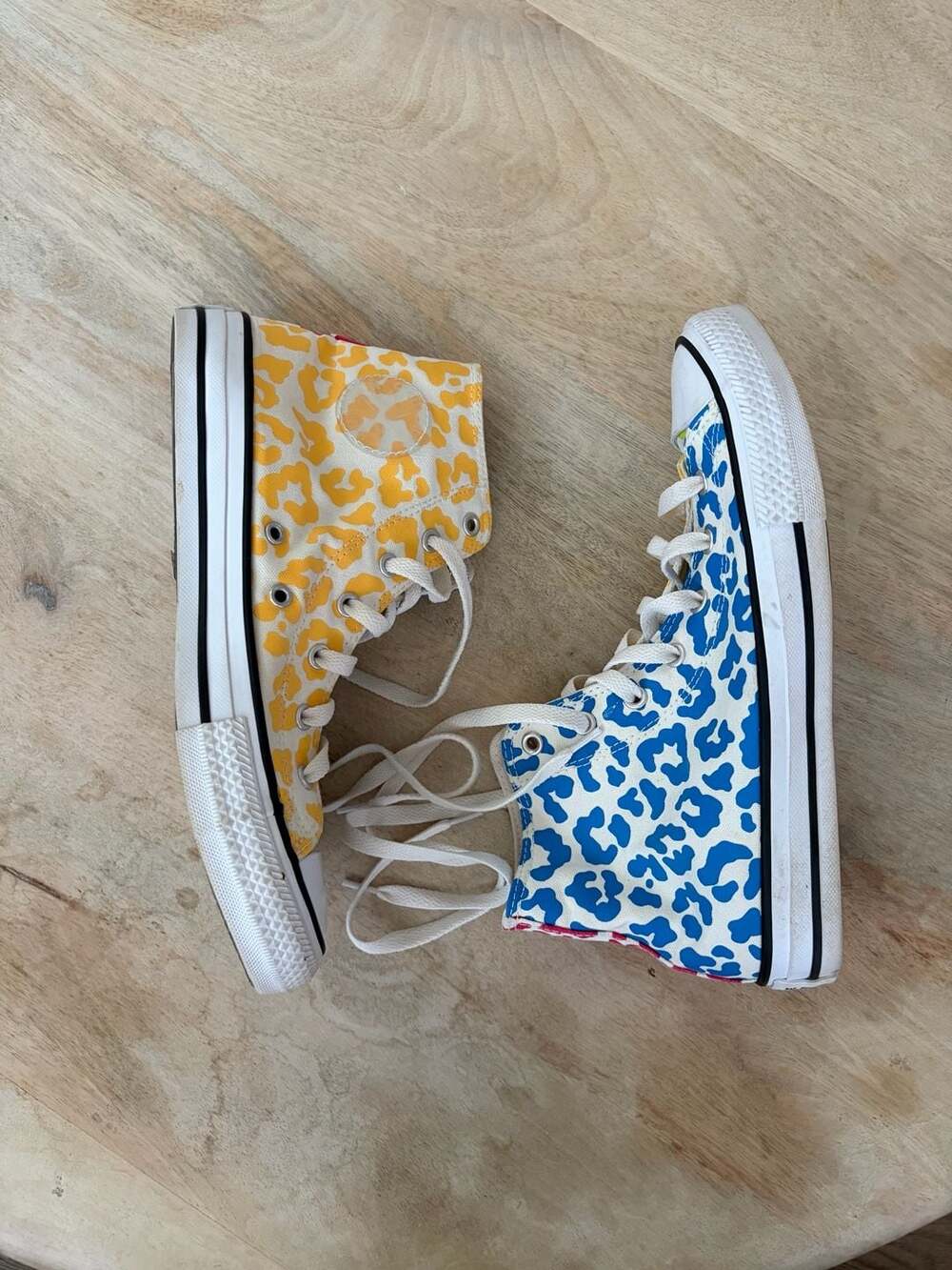 Converse Chuck Taylor All Star High GS 'Leopard Print' Kinetic Blue Citron Zest